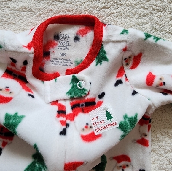 NEW Christmas baby boy or girl footed pajama bundle Mickey mouse My 1st Xmas - Picture 5 of 5